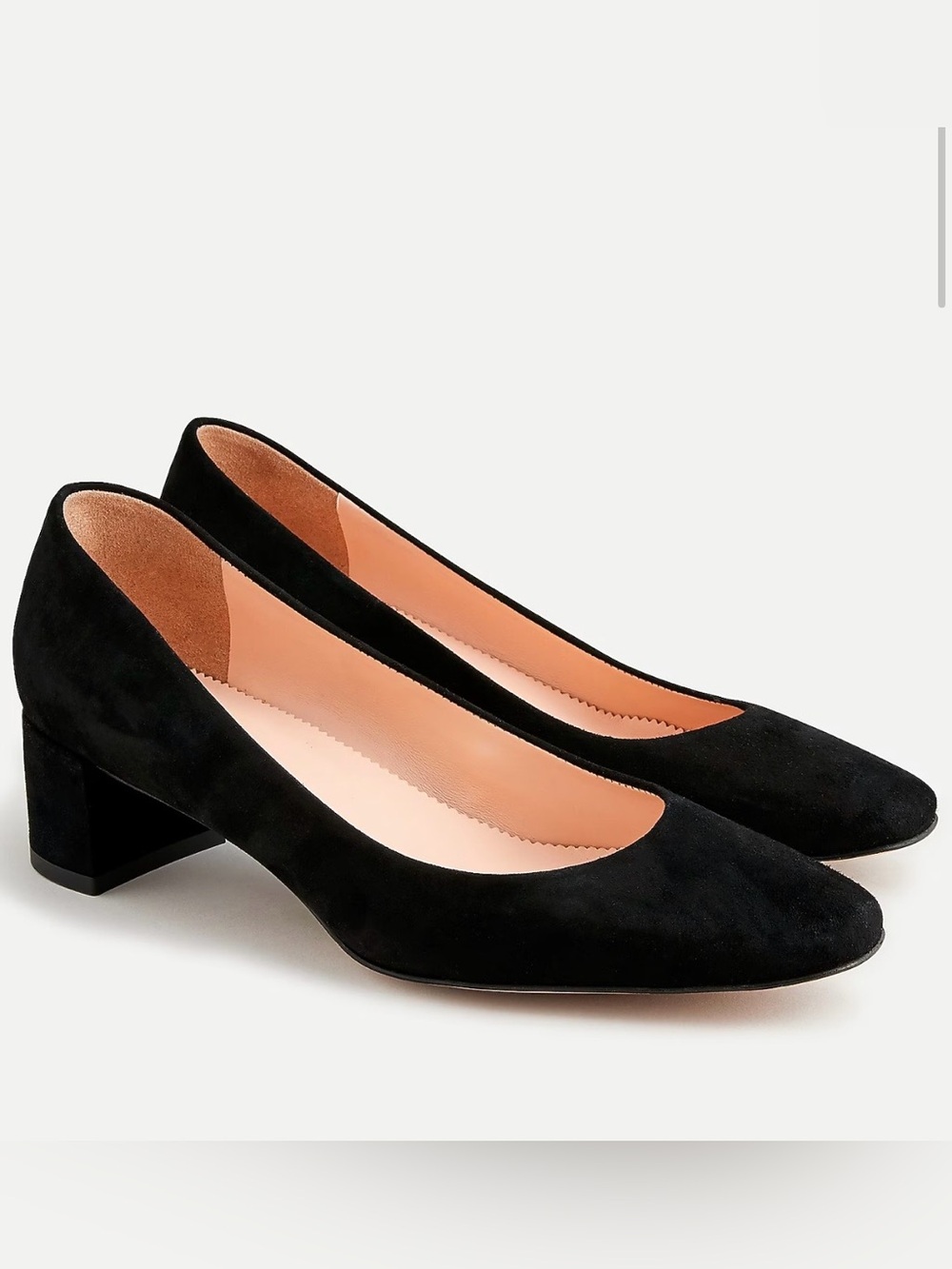 J. Crew Black Suede Low Block Heel Pumps